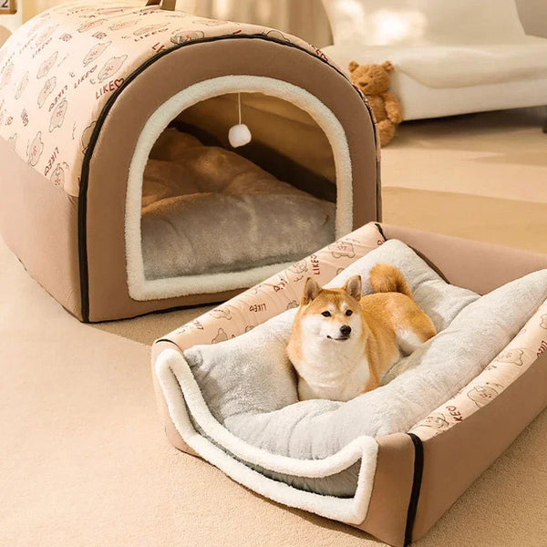 Warm Dog House with Detachable Washable Bed